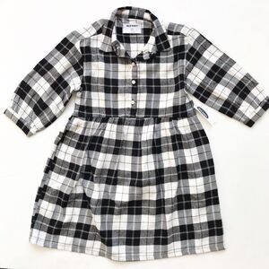 Old Navy NWT black/white plaid shirt dress S(6/7Y)